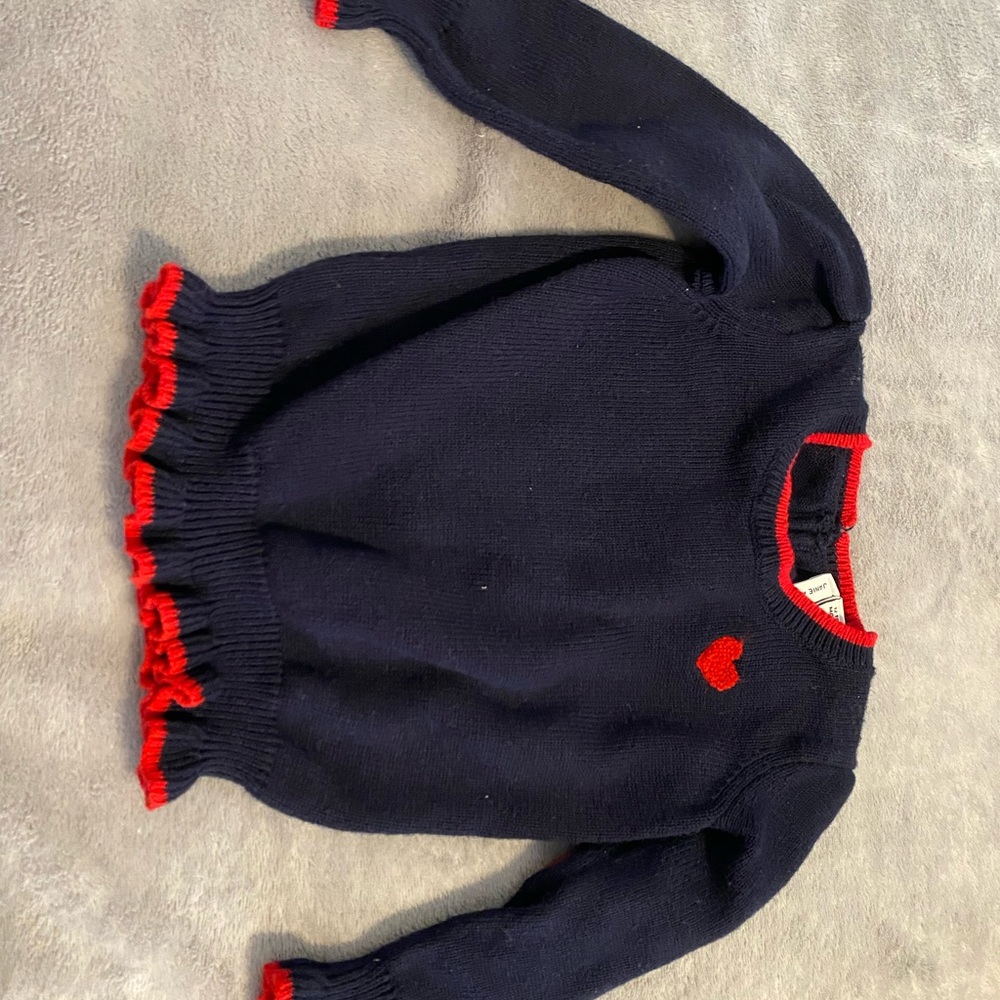 Janie and Jack Navy sweater with red detail,  12-18 months. Great condition